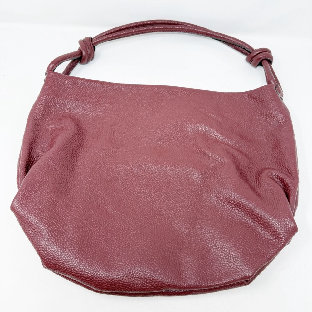 Giorgia Milani Burgundy Maroon Dark Leather Shoulder Bag Purse Made in Italy
